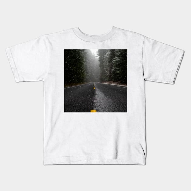Raining Road Kids T-Shirt by ArtoTee